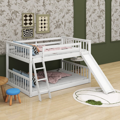 Full Over Full Bunk Bed With Convertible Slide And Ladder by Kunpeng
