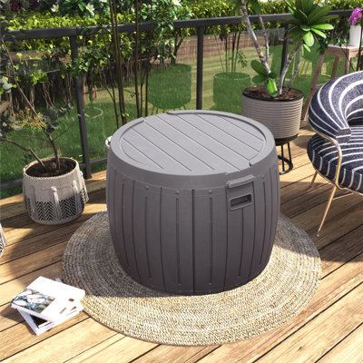 36 Gallon Water Resistant Plastic Deck Box in Dark Coffee by KINYING