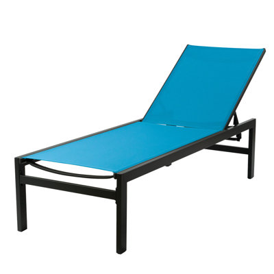 Chaise Lounge Outdoor Aluminum Chaise Lounge Flat Comfortable Patio Chair by Kozyard