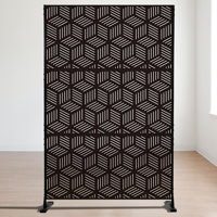 Kozyard Metal Privacy Screen Decorative Outdoor Divider With Stand Panels (Black Cube) by Kozyard