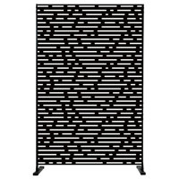 Kozyard Metal Privacy Screen Decorative Outdoor Divider With Stand Panels (Black Dotted Line) by Kozyard