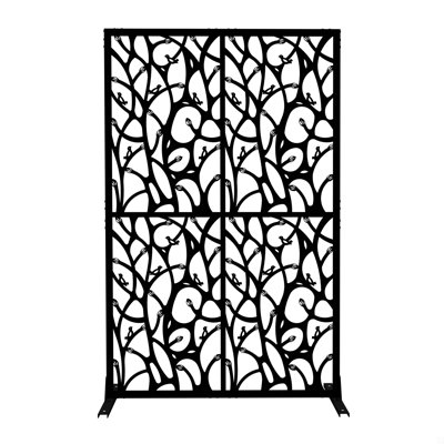 Metal Privacy Screens W3.8Ft X H6ft Outdoor And Indoor Divider With Free Standing Decorative Privacy Screen