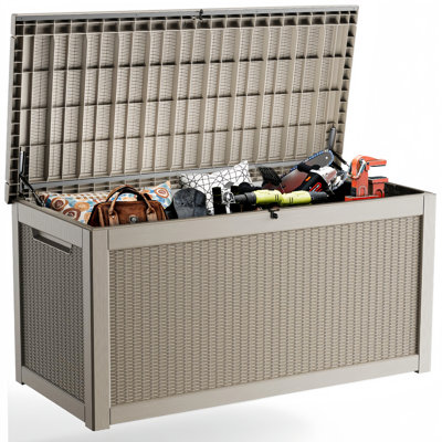 Yardgrace 320 Gallons Water Resistant Resin Lockable Deck Box