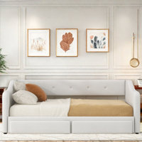 Twin Xl To King Size Upholstered Daybed With Two Drawers by mosaicmotifco