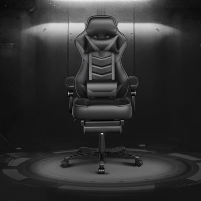 Adults Ergonomic Racing Style High Back Computer Chair with Footrest Headrest and Lumbar Support by KISO INC