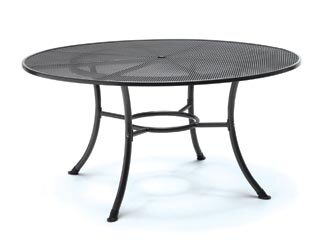 Bontang Wrought Iron Mesh Top Dining Table With Umbrella Hole by Kettler USA