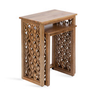 Karni Solid Wood Top Nesting Tables by Bungalow Rose