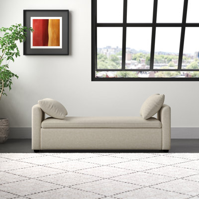 Aristides Modern 59.4" Wide Storage Bench with Two Pillows for Bedroom End of Bed King Size by Wade Logan