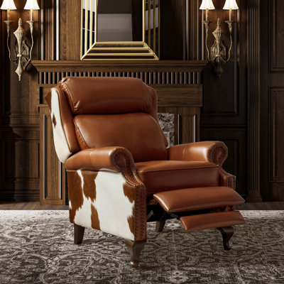 Terecita Traditional Richard Cowhide Genuine Leather Manual Recliner by Winston Porter