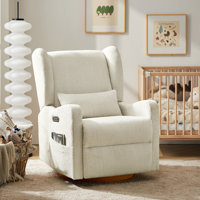 Ceandra 29.5"W Modern Nursery Swivel Glider Power Recliner with Built-In Nightlight by Wade Logan