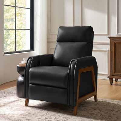 Ean 29" Genuine Leather Power Recliner with Charging Ports by George Oliver