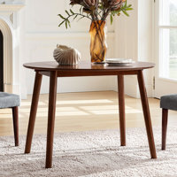 Fabiola Mid-Century Modern 42" W Solid Wood Legs Round Dining Table by George Oliver