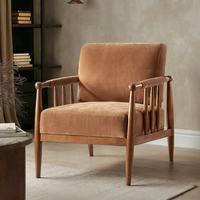 Avidite 27.25"W Farmhouse Solid Wood Arm Chair No Assembly Needed by George Oliver