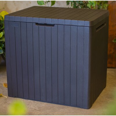Keter City 30 Gallon Small Durable Resin Outdoor Storage and Organization Deck Box For Patio Furniture and Supplies, Brown by Keter