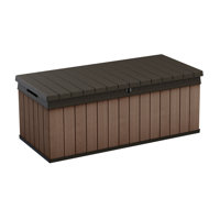 Keter Darwin Durable Resin Outdoor Storage and Organization Deck Box For Patio Furniture and Supplies, Brown (Choose Size) by Keter