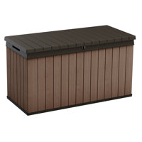 Keter Darwin Durable Resin Outdoor Storage and Organization Deck Box For Patio Furniture and Supplies, Brown (Choose Size) by Keter