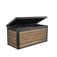 Keter Signature Collection 150 Gallon Durable Resin Outdoor Storage and Organization Deck Box Ideal For Garden Patio Furniture and Supplies by Keter