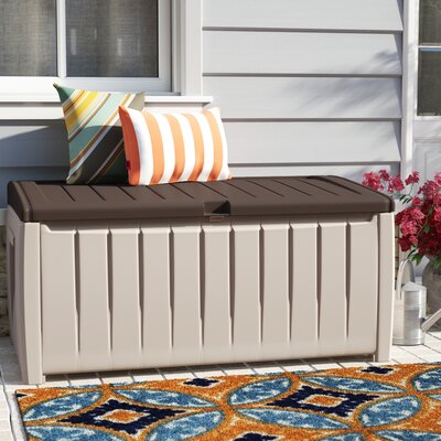 Keter Novel 90 Gallon Durable Resin Outdoor Storage and Organization Deck Box Ideal For Garden Patio Furniture and Supplies by Keter