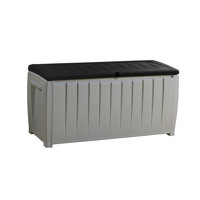 Keter Novel 90 Gallon Durable Resin Outdoor Storage and Organization Deck Box Ideal For Garden Patio Furniture and Supplies by Keter