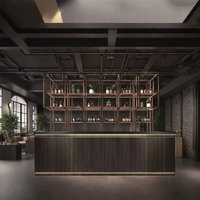 Rustic Style Bar Front Desk with Storage and Bar Counter by KPXU Bar Counter