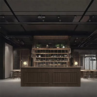 94.48-Inch Multifunctional Bar Cabinet with Stemware Rack, Lockable Drawer, Storage Shelves and Display by KPXU Bar Counter