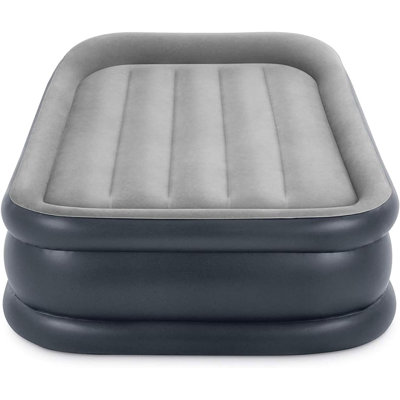 Deluxe Pillow Rest Air Mattress: Fiber-Tech - Built-In Electric Pump - 16.5In Bed Height - 600Lb Weight Capacity