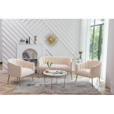 Murrow 3 Piece Velvet Living Room Set by Willa Arlo Interiors