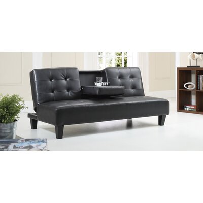 Comet Twin 71" Wide Faux Leather Tufted Back Convertible Sofa by Glory Furniture
