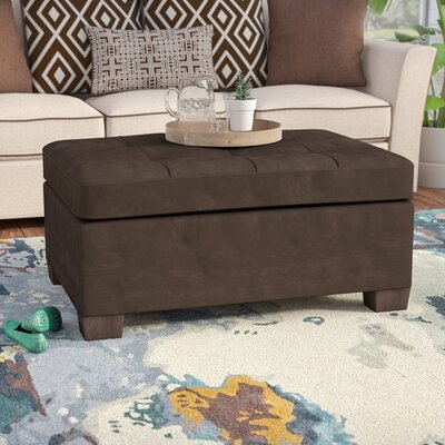 Farrwood 37.5" Modern & Contemporary Microfiber Ottoman with Refined Tufted Detail, Durable Solid Wood & Plywood Frame by Latitude Run