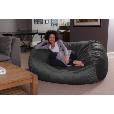 Bean Bag Sofa Lounger - Plush 6 Ft Bean Bag Sofas with Super Soft Microsuede Cover - XL Memory Foam Stuffed Lounger Chairs for Kids, Adults, Couples - by Latitude Run