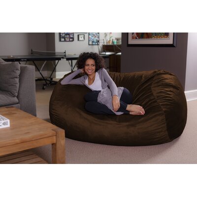 Bean Bag Sofa Lounger - Plush 6 Ft Bean Bag Sofas with Super Soft Microsuede Cover - XL Memory Foam Stuffed Lounger Chairs for Kids, Adults, Couples - by Latitude Run