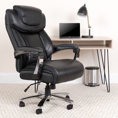 Esmeralda Big & Tall LeatherSoft Ergonomic Office Chair with Headrest and Armrests by Inbox Zero