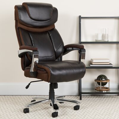 Esmeralda Big & Tall LeatherSoft Ergonomic Office Chair with Headrest and Armrests by Inbox Zero