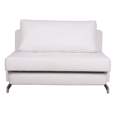 Kamauri Twin 47" Wide Faux Leather Cushion Back Convertible Sofa by Orren Ellis