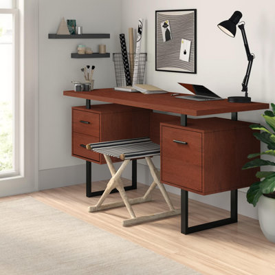 Jazarian Computer Desk, Home Office, Laptop, Left, Right Set-up, Storage Drawers, Work by Latitude Run