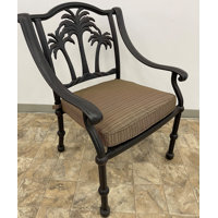 Maccharles Set Of 4 Stacking Patio Dining Armchair With Cushion by K&B Patio