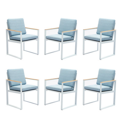 Alexander Collection 6 Pieces Patio Dining Armchairs Outdoor Chairs with Cushion by LebenLiebe