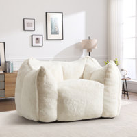 Oversized Bean bag Chair Faux Fur large Bean Bag Lounger Sofa,Without Assembly Single Sofa by LSRIMU