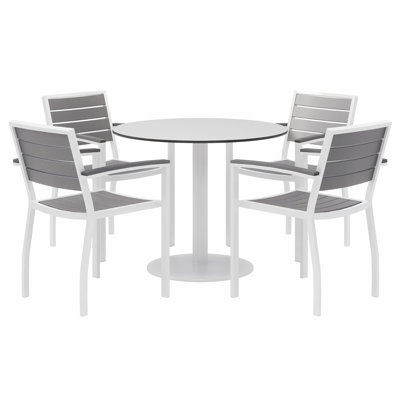 Eveleen Set 36" L Round Plastic/Acrylic Breakroom Table by KFI Studios