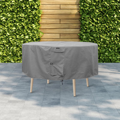 Hyslop Round Table Patio Dining Set Cover  Weatherproof, Water-Resistant, Heavy-Duty with Adjustable Fit & Air Vents by Freeport Park