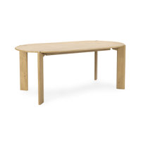 Higgins 75" Oak Wood Oval Dining Table by Ebern Designs
