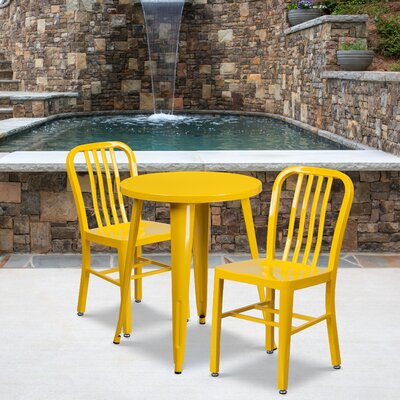 Alston Metal Indoor/Outdoor 3 Piece Dining Set by Latitude Run