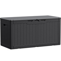 Waterproof Large Resin Deck Box Outdoor Indoor Lockable Storage Container For Patio Furniture Cushions Garden Tools