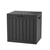 Black Lockable Resin Deck Box,outdoor & Indoor Delivery Storage Box Waterproof & Uv-resistant by LGHM