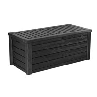 Outdoor & Indoor 150 Gallon Storage Deck Box, ‎lockable Resin Patio Bin & Bench For Garden Tools by LGHM
