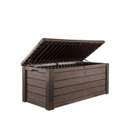 Outdoor & Indoor 150 Gallon Storage Deck Box, ‎lockable Resin Patio Bin & Bench For Garden Tools by LGHM