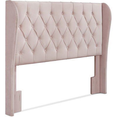 Lillian August Modern Wingback Upholstered Headboard with Diamond-Tufting