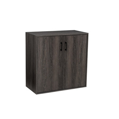 Sunjoy Quub Two Door Cabinet, Space Saving Stackable MDF Wood Cabinet for Living Room, Bedroom and Other Indoor Space by Sunjoy