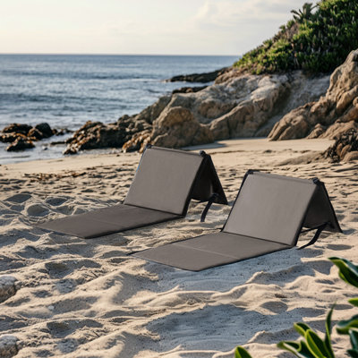 SUNJOY Portable Beach Mat with Adjustable Backrest for Adults (Set of 2) -