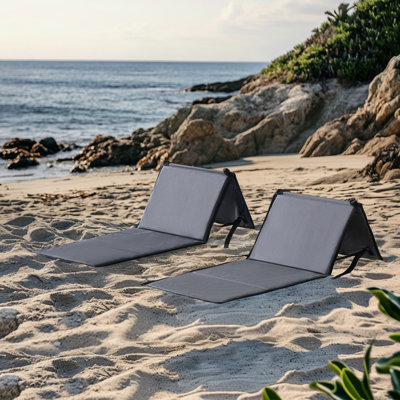 SUNJOY Portable Beach Mat with Adjustable Backrest for Adults (Set of 2) - by Sunjoy